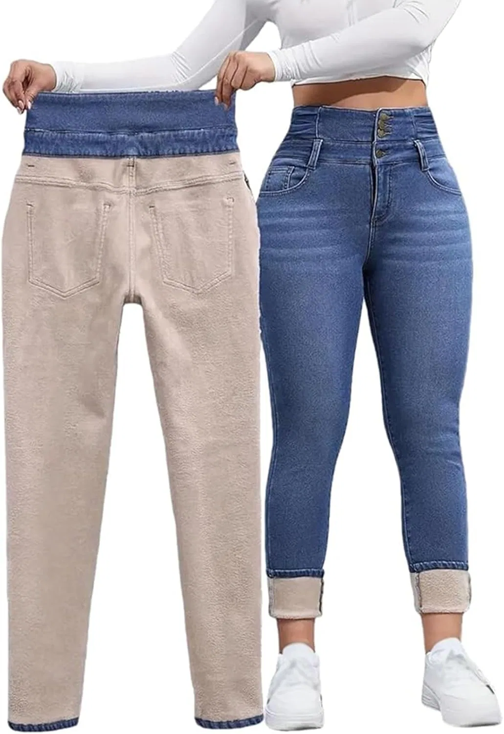 Джинсы утепленные Slim Fit, Синий