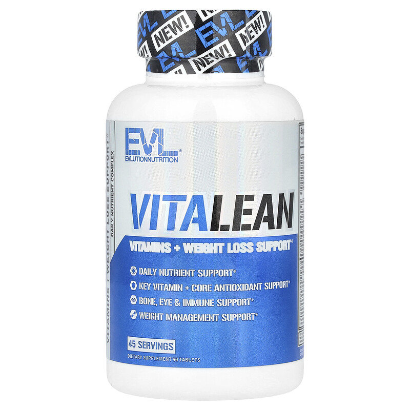 

EVLution Nutrition, VitaLean, витамины и поддержка для снижения веса, 90 таблеток
