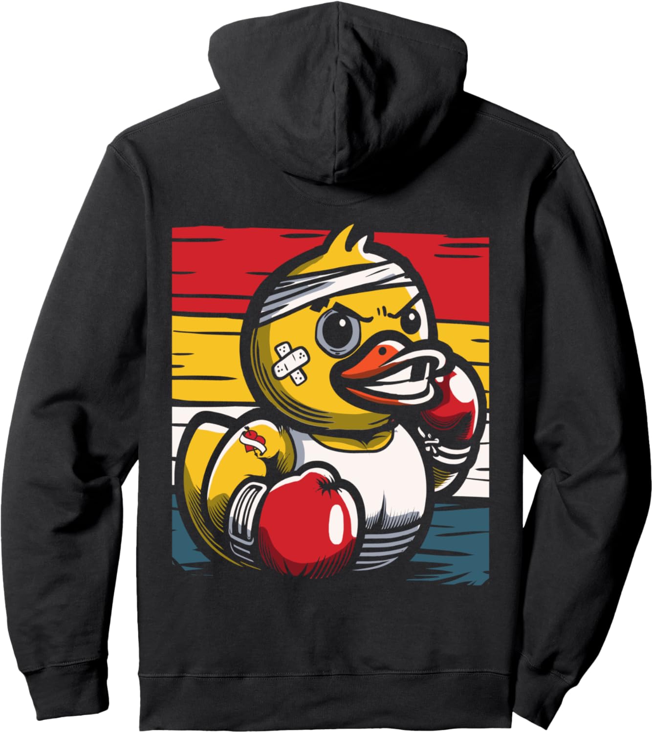 

Толстовка с изображением резиновой уточки-боксера Boxing Rubber Ducky Exotic Rubber Duck, черный