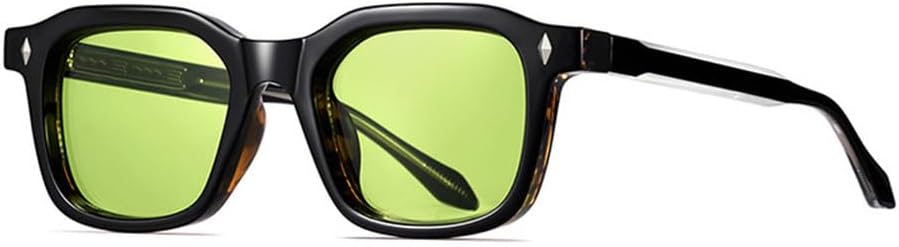 

Мужские солнцезащитные очки в стиле ретро, ​​модные заклепки, женские солнцезащитные очки с защитой от УФ-излучения UV400, трендовые панк-очки желто-зеленого цвета HVTVTLA, Black Green