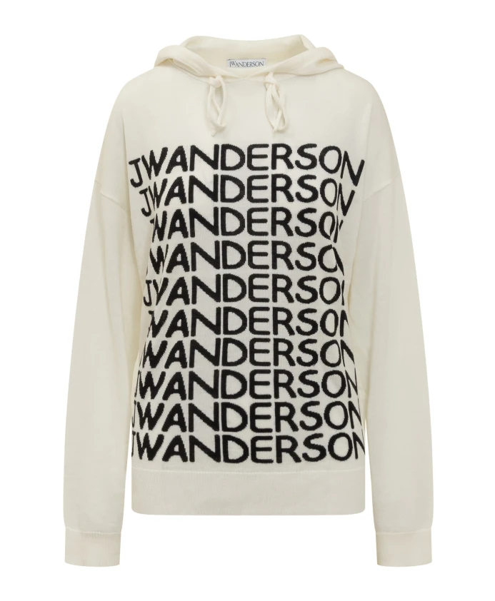 

Худи с повторяющимся логотипом Jw Anderson, белый