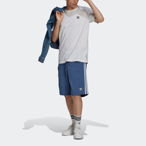 Шорты originals 3-stripes logo embroidered sports shorts blue Adidas, синий — фото 3