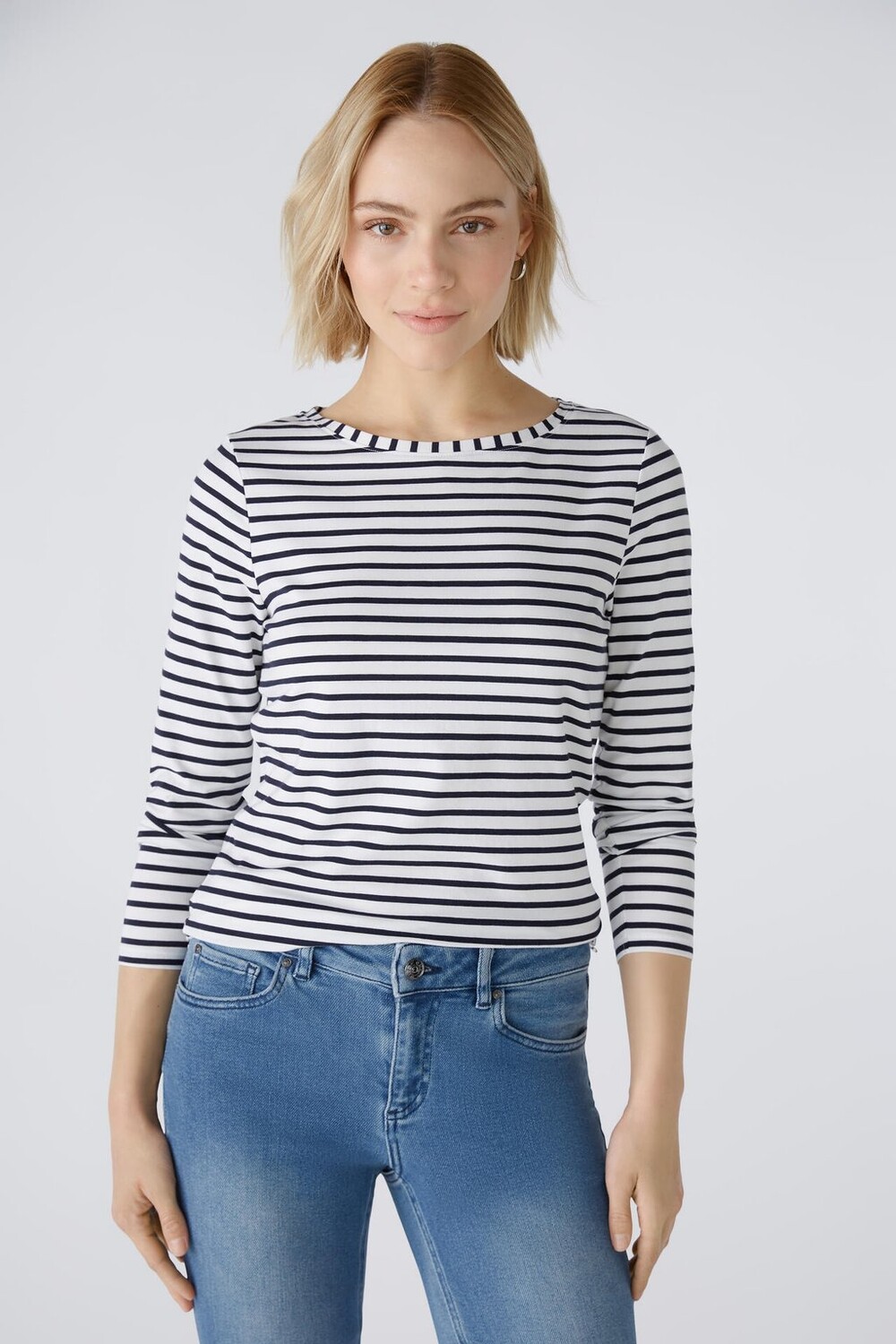 

Рубашка с длинным рукавом SUMIKO Oui, цвет dark blue white