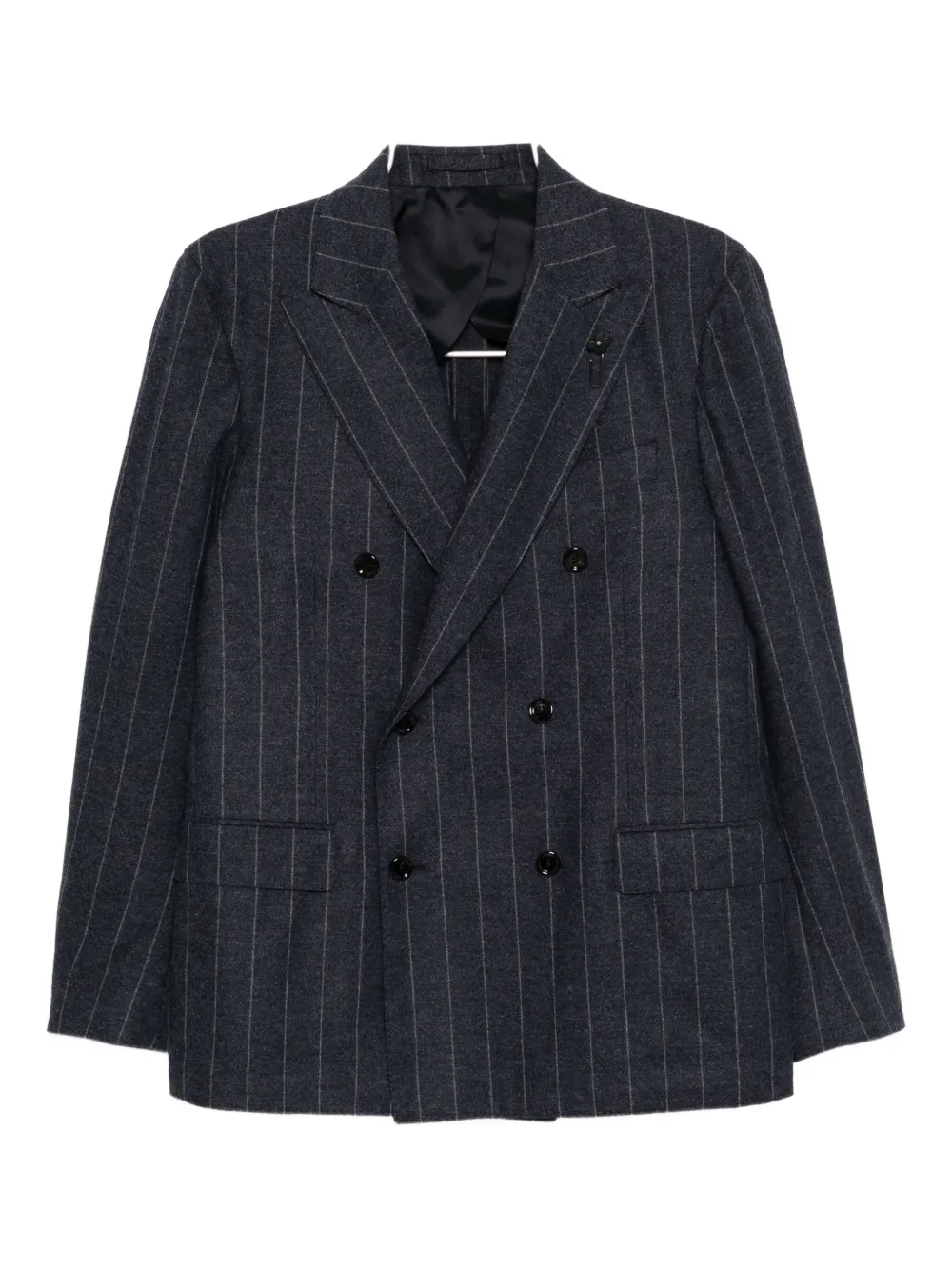 

Полосатый двубортный костюм Lardini, синий