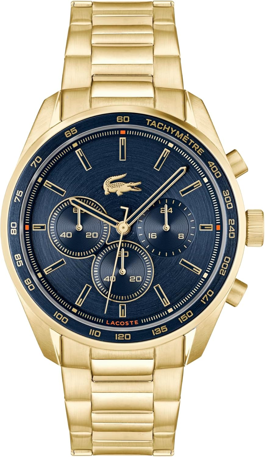 

Lacoste Boston мужские часы-хронограф - классическая нержавеющая сталь - тахиметр - водонепроницаемость до 5ATM/50 метров - современный дизайн для него - 42mm, Blue Gold