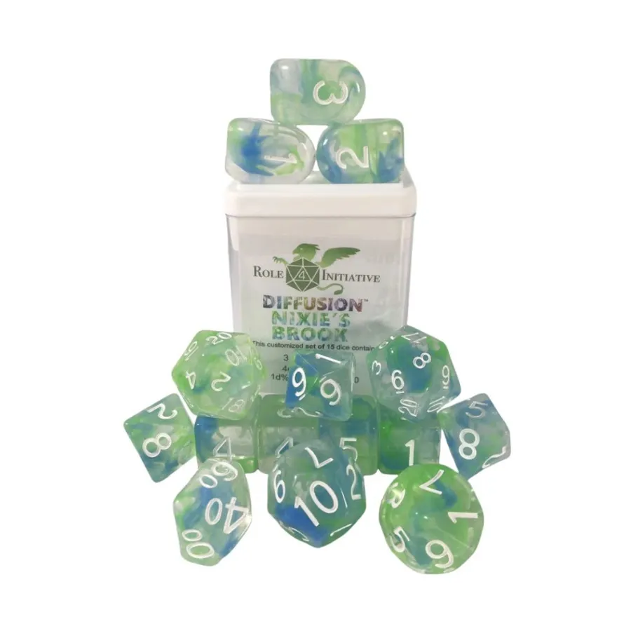

Набор Diffusion Poly — Nixie's Brook с символом класса (15), Class & Creature Dice - Poly Sets