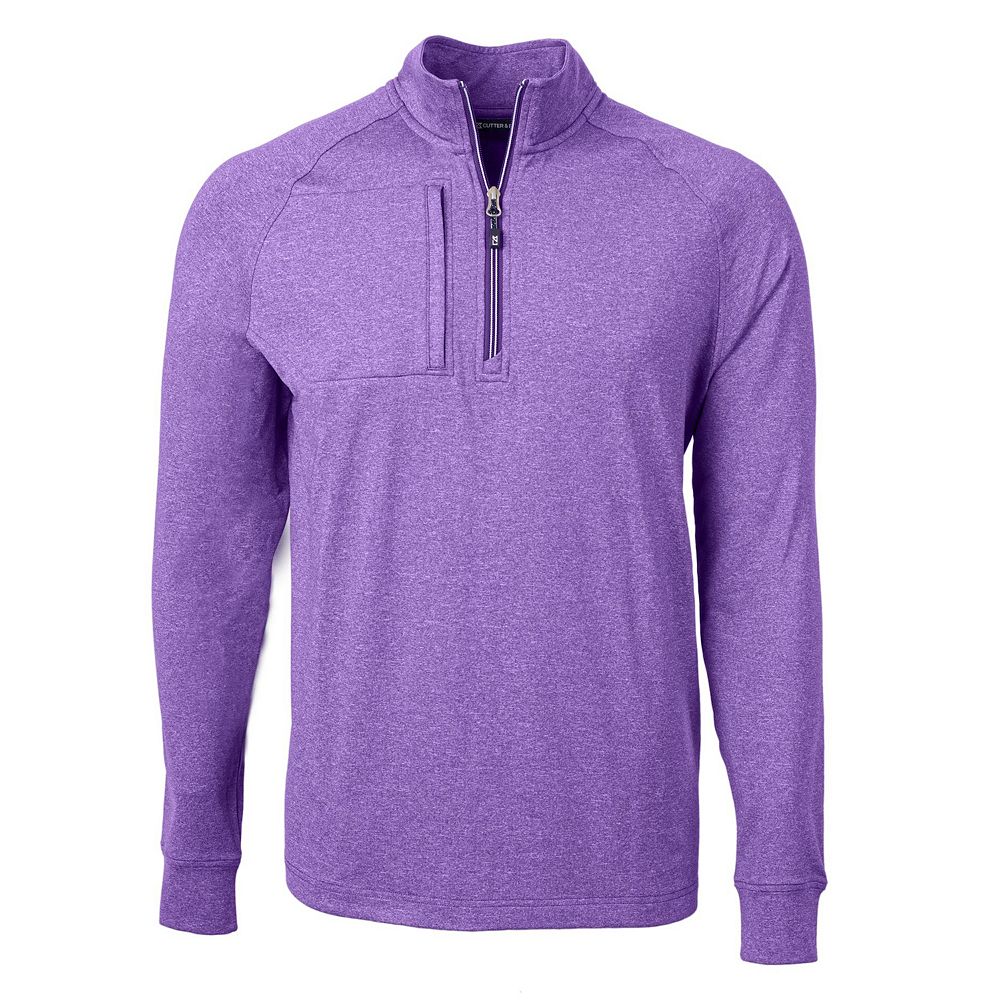 

Мужской пуловер с молнией на четверть Cutter & Buck Adapt Eco Knit Heather, цвет College Purple Heather