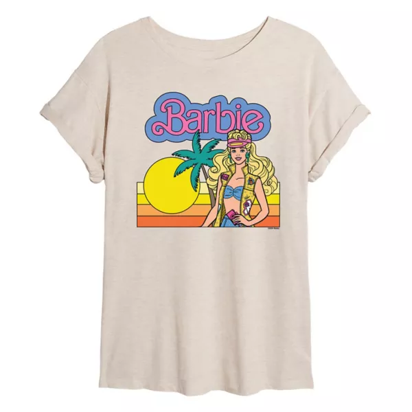 

Футболка Juniors cali sunset с принтом большого размера Barbie, бежевый