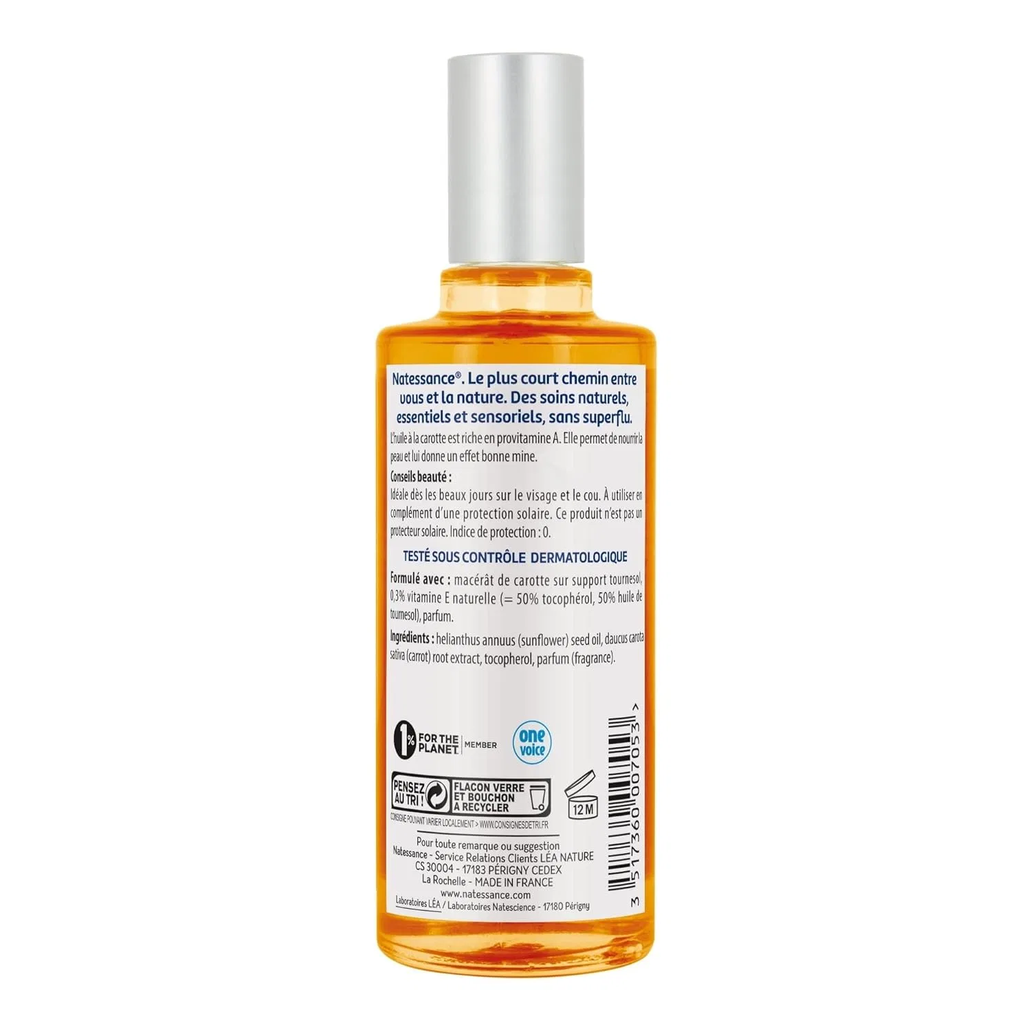 Тонизирующее и бронзирующее морковное масло «Toning and Tanning Naturel» 50 мл от Natessance Natessance — фото 2