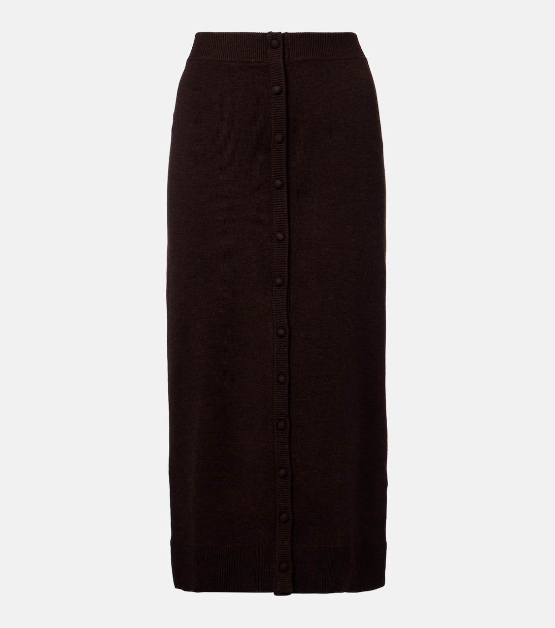 

Вязаная миди-юбка из смесовой шерсти Victoria Beckham, Dark Chocolate