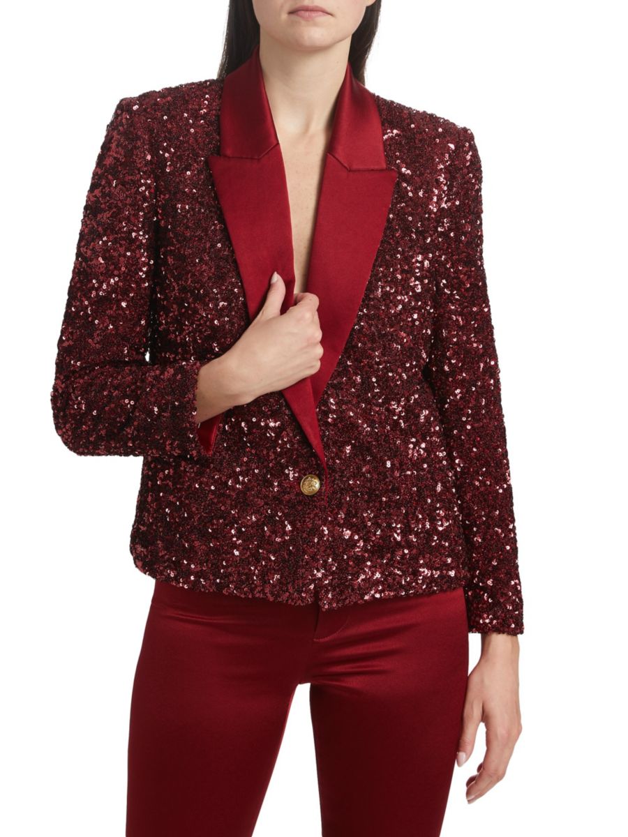 

Блейзер с пайетками Devyn Alice + Olivia, цвет Garnet