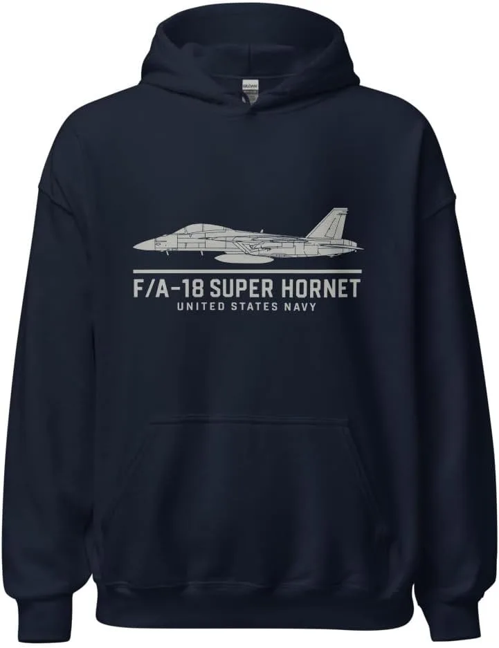 Толстовка F/A-18 Super Hornet с принтом истребителя ВМС США Generic, темно-синий