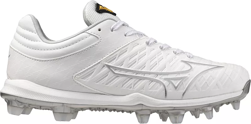 Женские софтбольные бутсы Mizuno Pro FP из ТПУ, цвет White/Silver