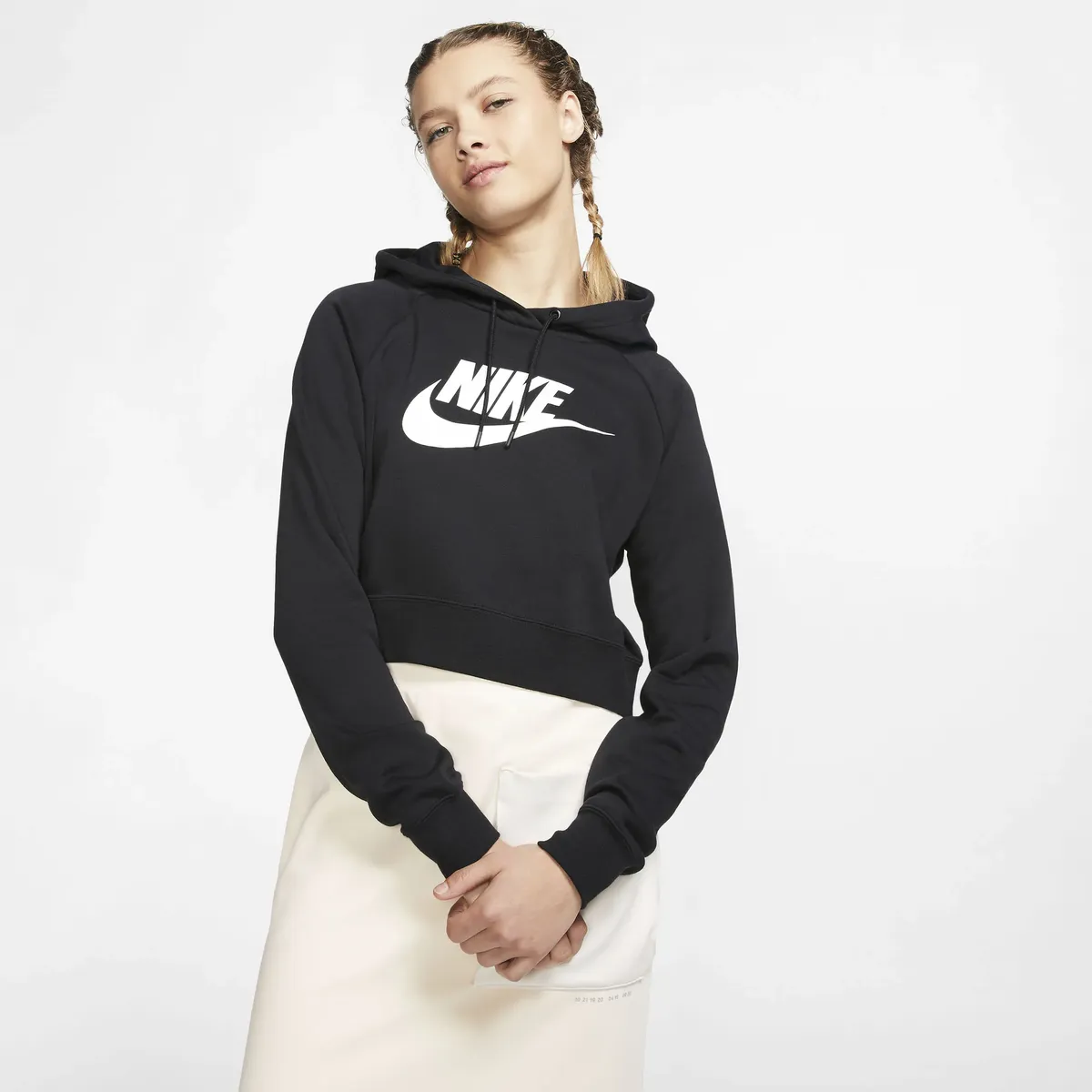 

Толстовка с капюшоном Nike Sportswear "ESSENTIAL WOMENS CROPPED HOODIE", черный