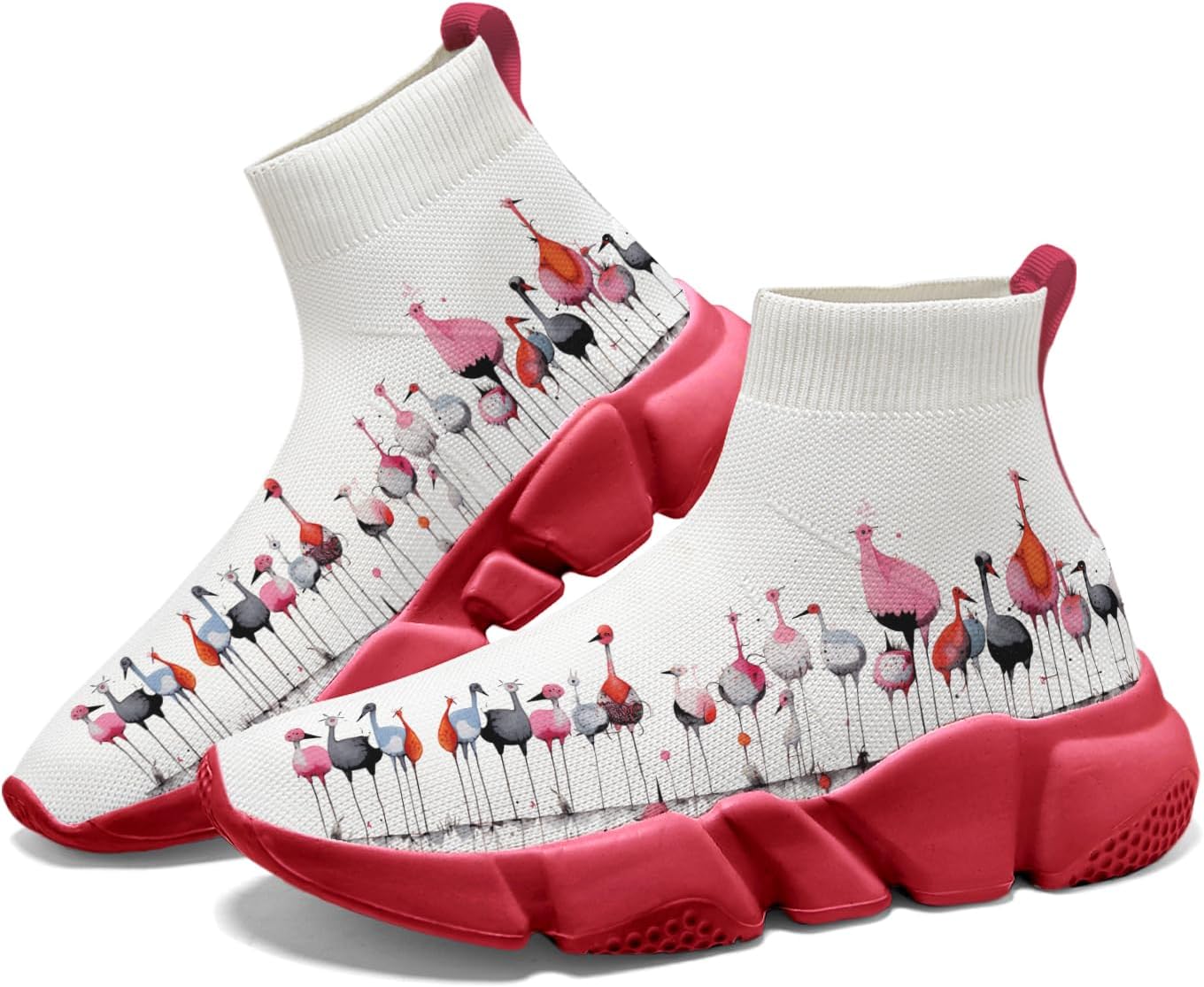 

Мужские теннисные кроссовки противоскользящие для бега, повседневной ходьбы и джоггинга, женские слипоны-носки с рисунком животных Hetios, Animal_23