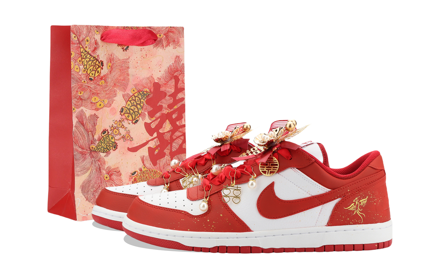 

Nike Big Jiang Immersed Moon амортизирующие устойчивые к истиранию нескользящие низкие кроссовки для скейтбординга Unisex белый красный