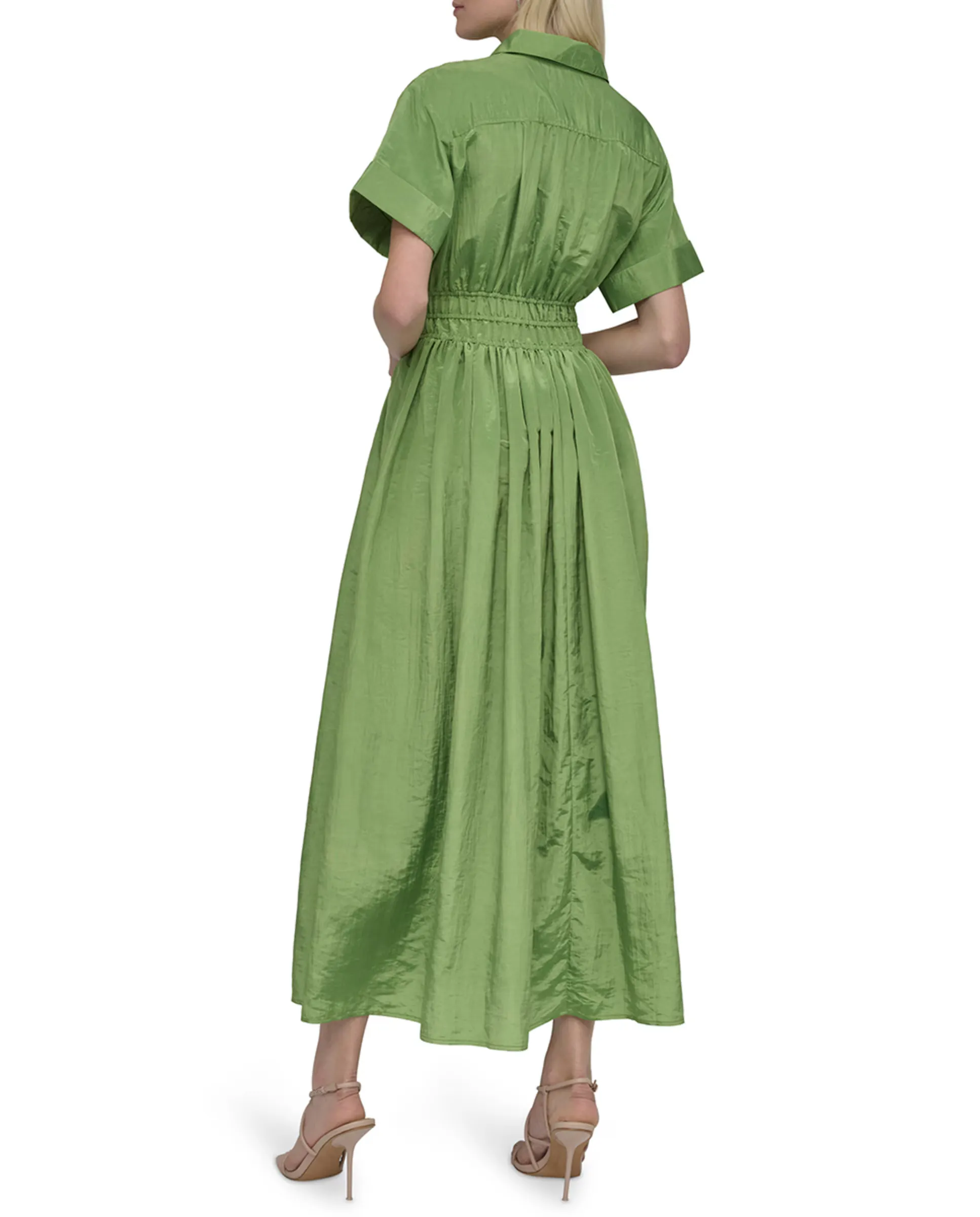 

Длинное платье-рубашка с коротким рукавом DKNY, светло-зеленый