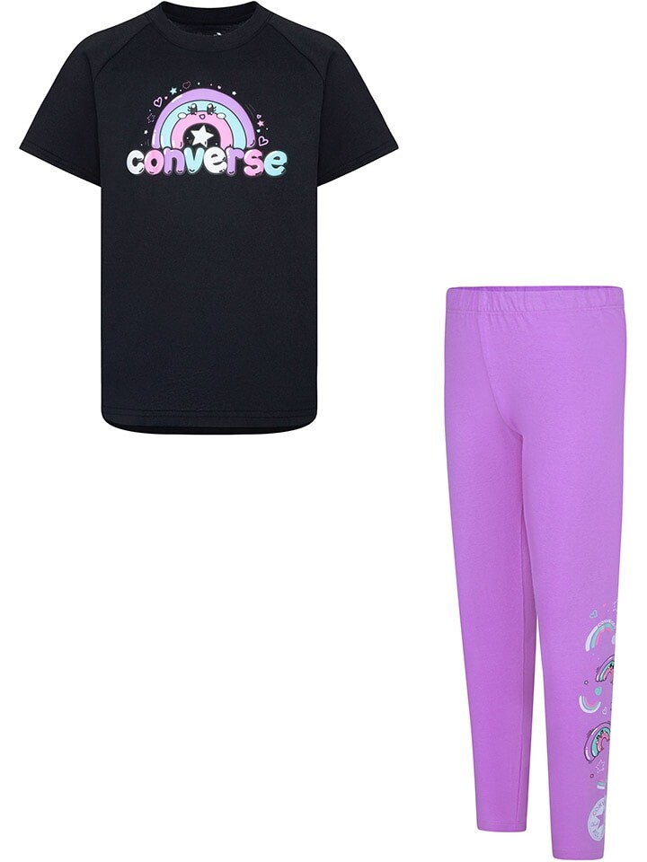 

Футболка Converse 2tlg. Outfit, цвет Schwarz/Lila