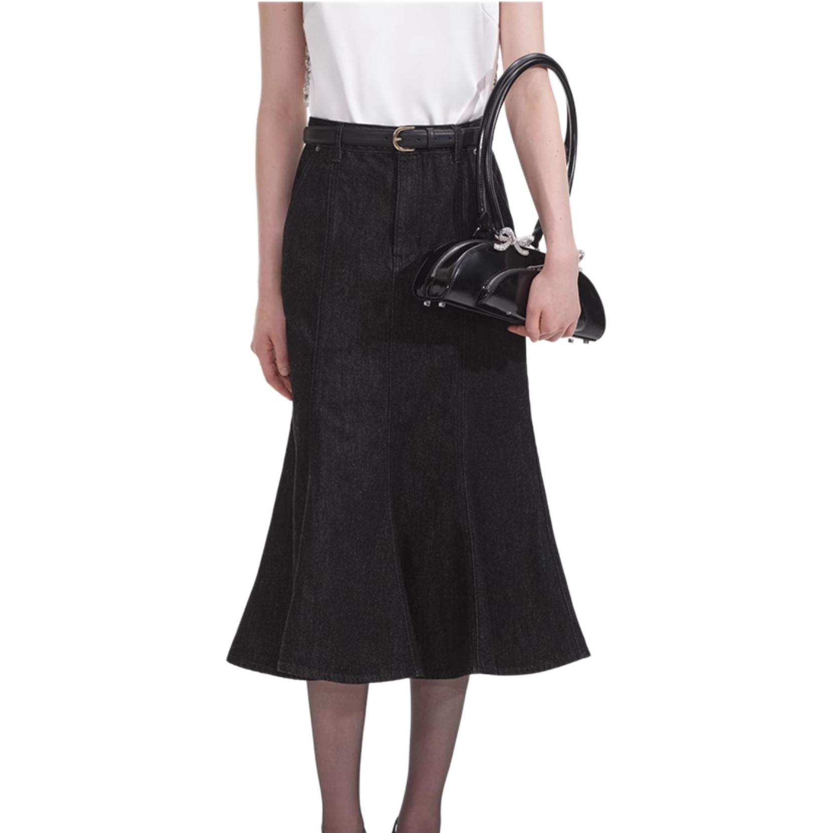 

Self-portrait Классическая черная юбка макси Casual Long Skirts