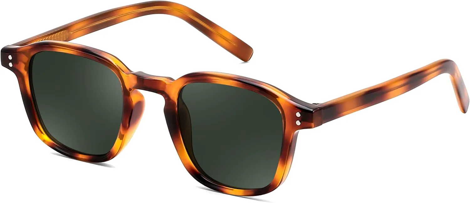 

Солнцезащитные очки FEISEDY в стиле ретро, ​​квадратные, для женщин и мужчин, винтажные, модные, с защитой от УФ-излучения UV400, артикул B0306, Tortoise/Green