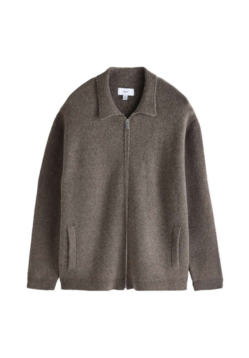 

Кардиган TEXTURED ZIP-THROUGH-REGULAR FIT Next, коричневый