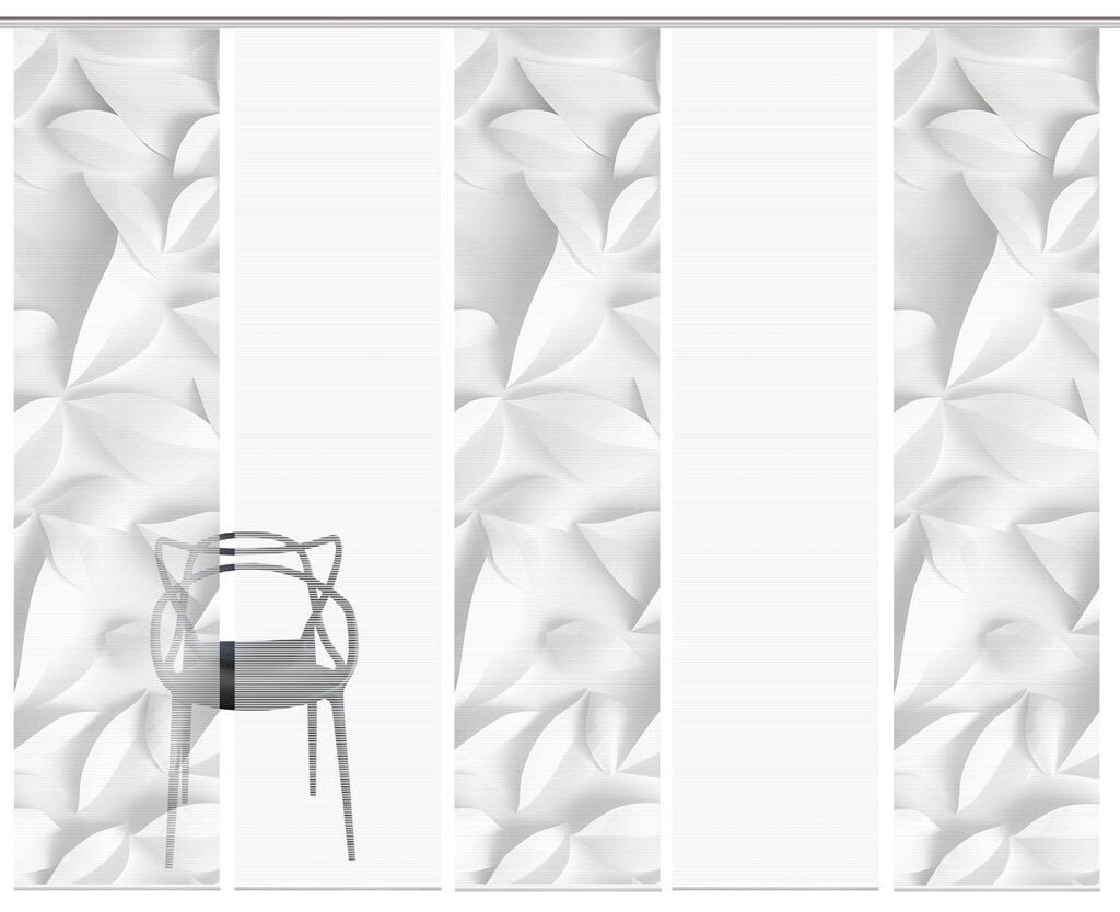 

Раздвижная штора VISION S FLYNN, полупрозрачная под бамбук, 260х60 см, серый, принт листьев