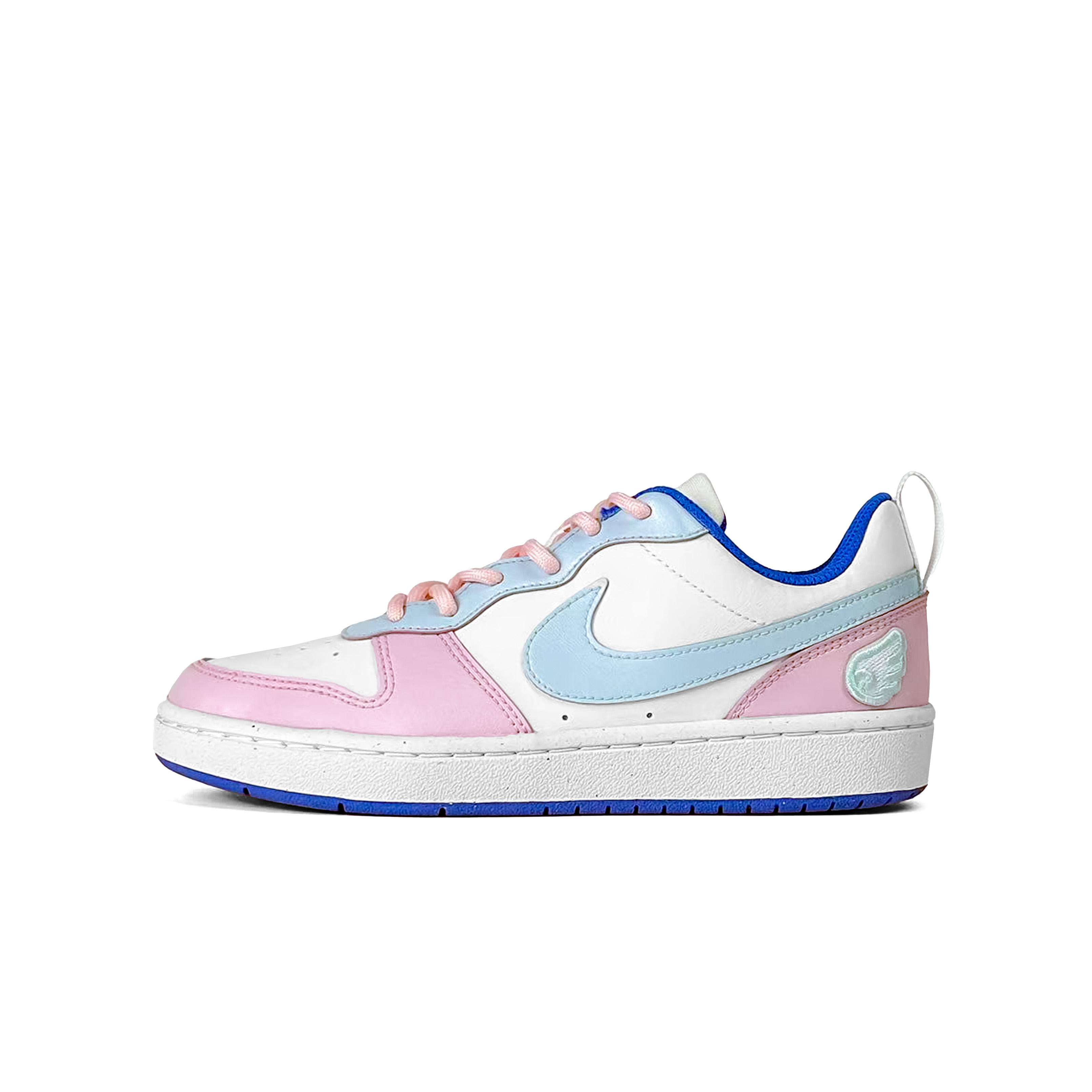 

Nike Court Borough Sweet Berry Mint нескользящие устойчивые к истиранию детские скейтбординг кроссовки Pink Blue для подростков
