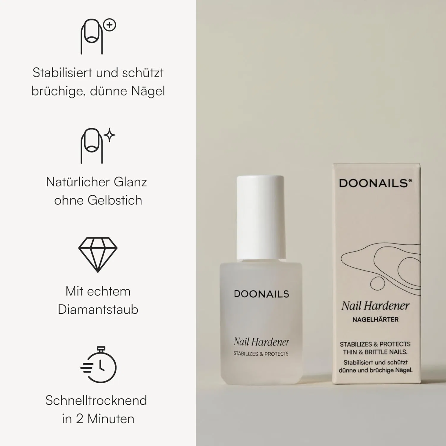 Укрепитель для ногтей «Nail Hardener» с алмазной пылью от Doonails Doonails — фото 3
