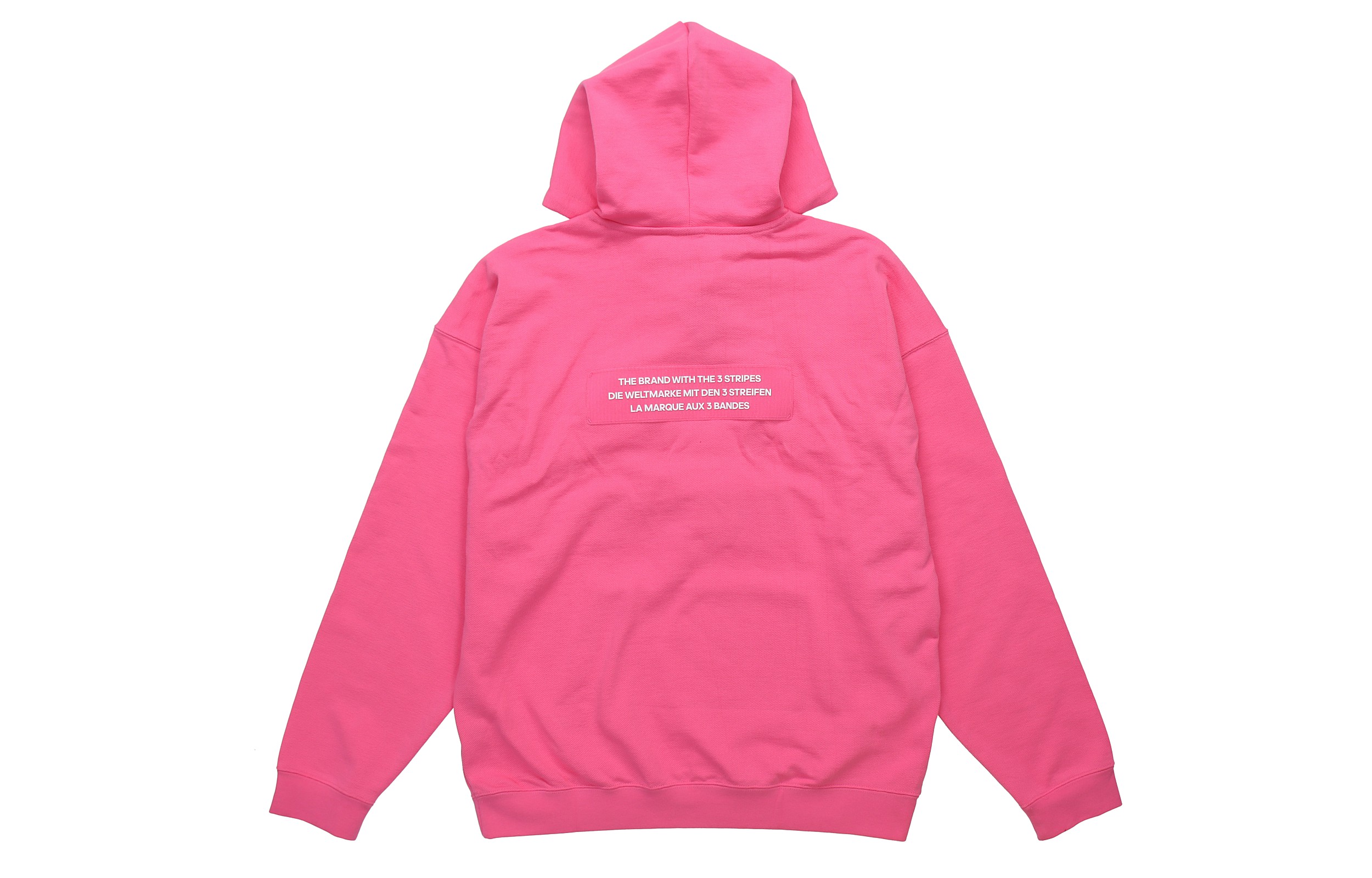 Adidas Originals Большие футболки-толстовки мужские полу-неоново-розовые с капюшоном Moderate — фото 3