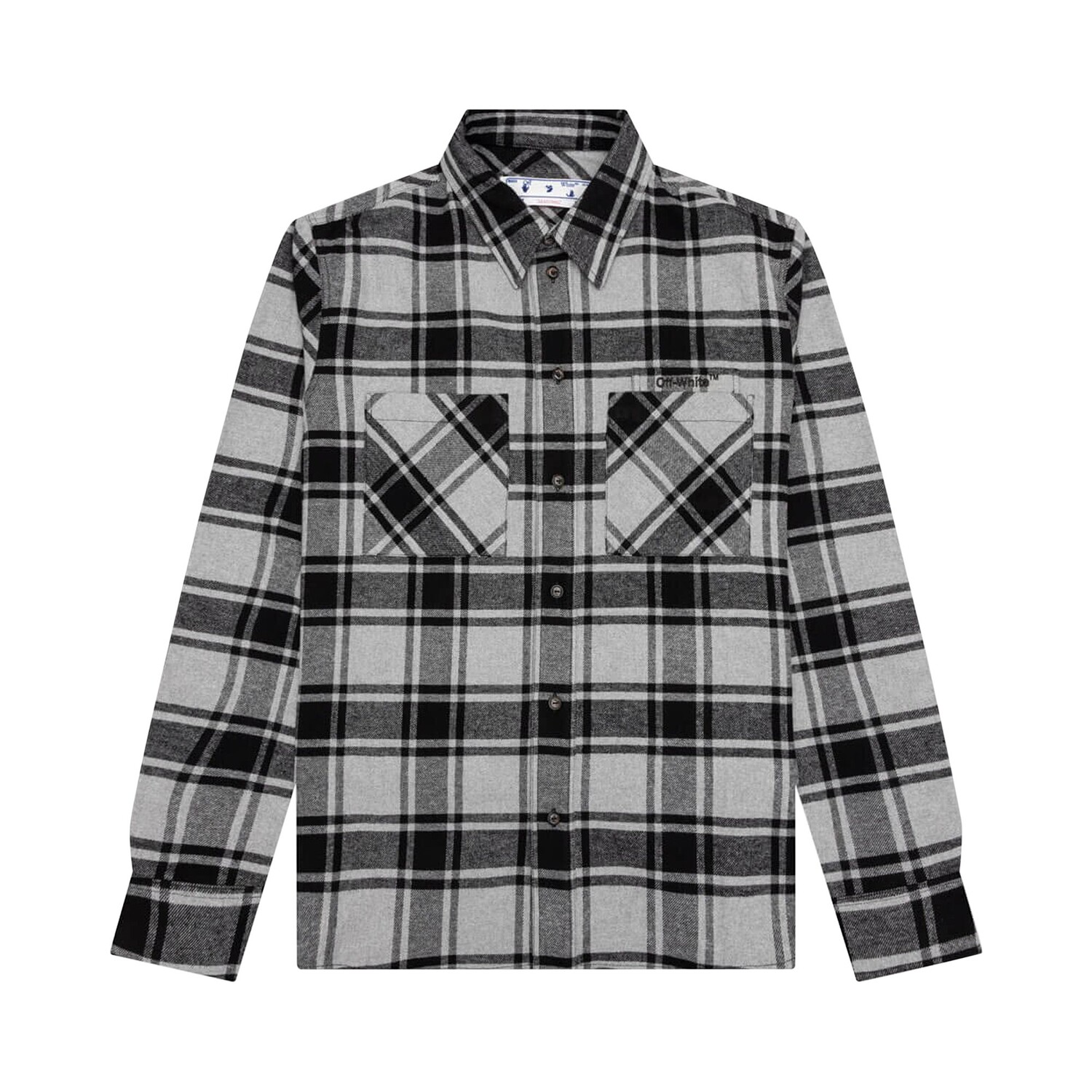 

Фланелевая рубашка Off-White Outline Arrow, цвет Серый меланж