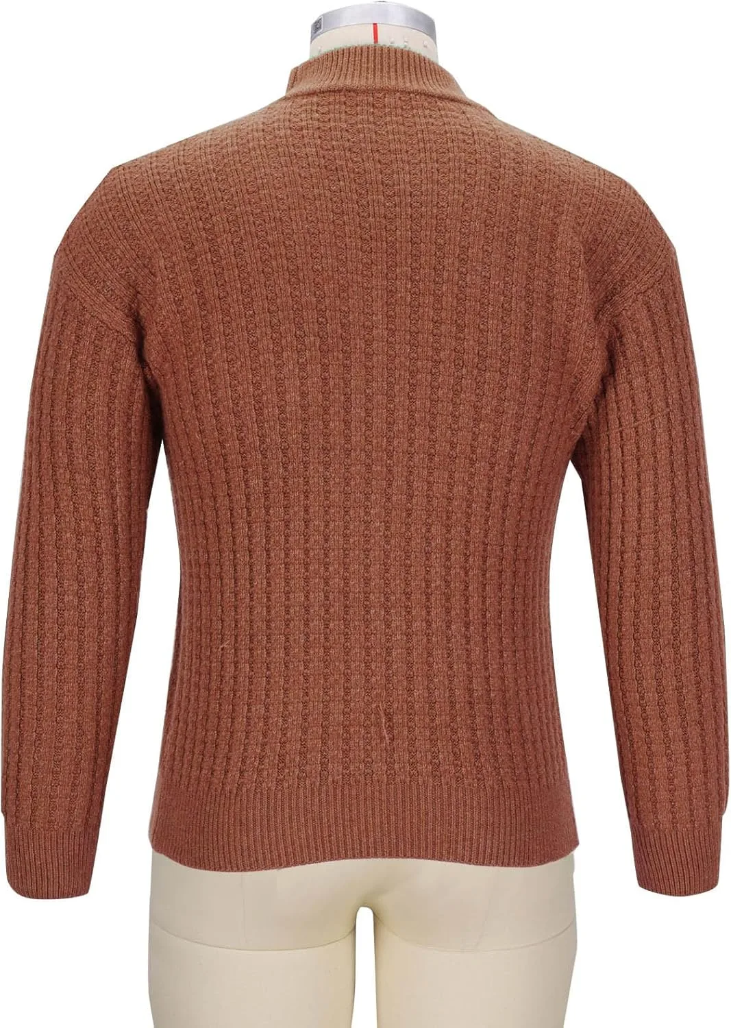 Мужской теплый водолазка slim fit с кабельной вязкой — фото 3