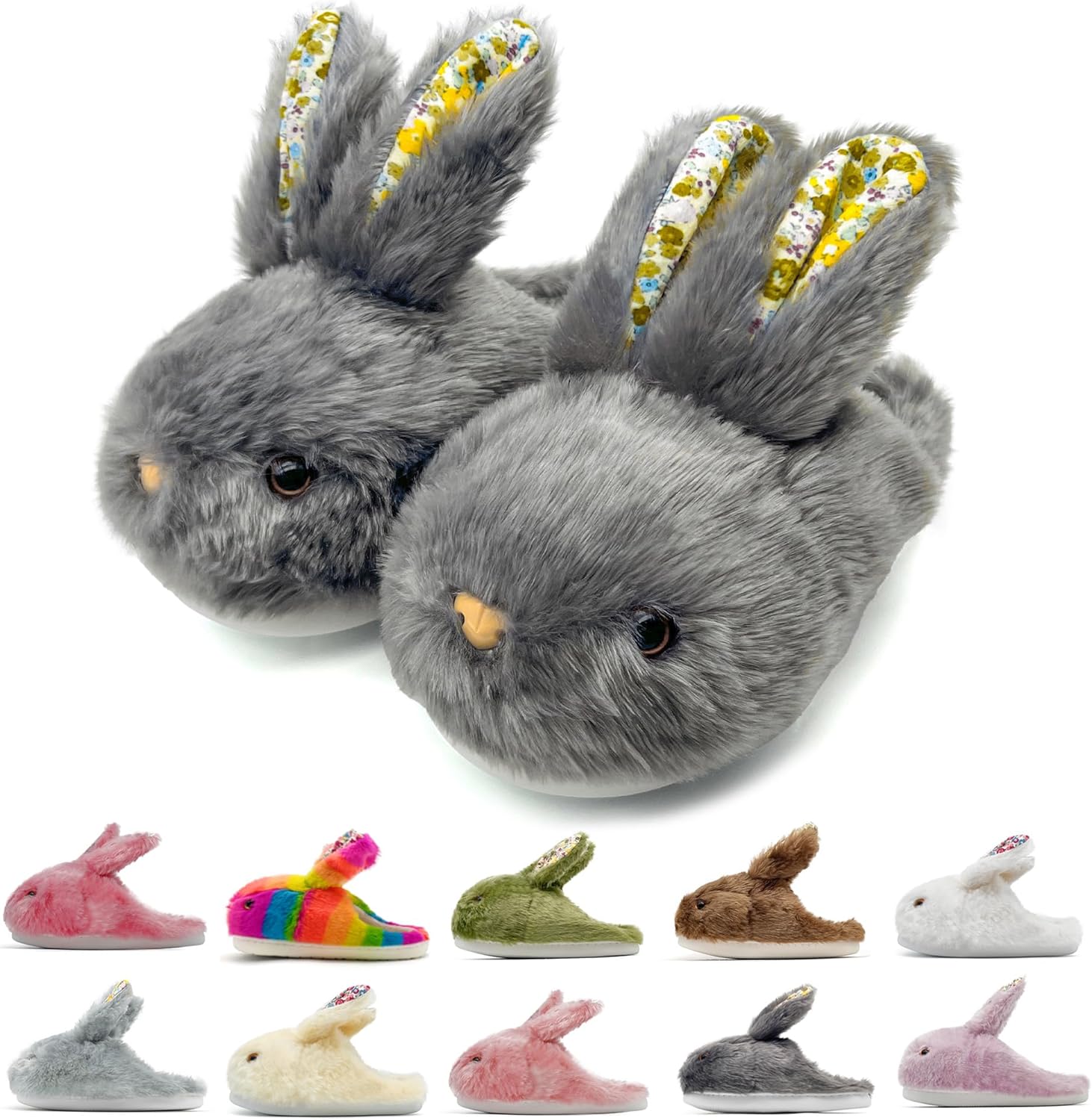 

Домашние тапочки в виде зайчиков для женщин и мужчин Vinnercoco, темно-серый