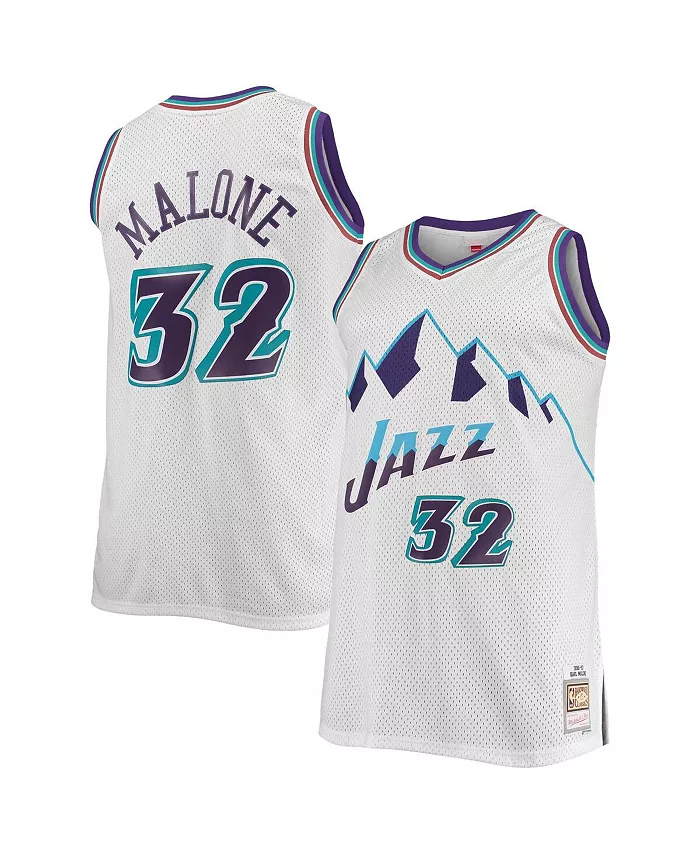 

Мужская майка Karl Malone White Utah Jazz Big and Tall Hardwood Classics Mitchell & Ness