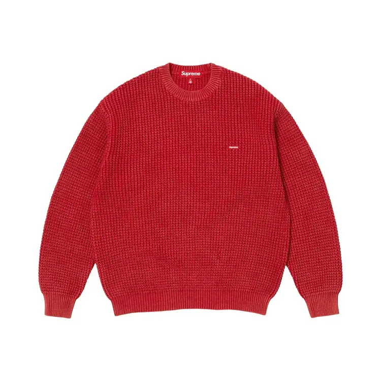 Свитер Supreme Washed Small Box Waffle, красный
