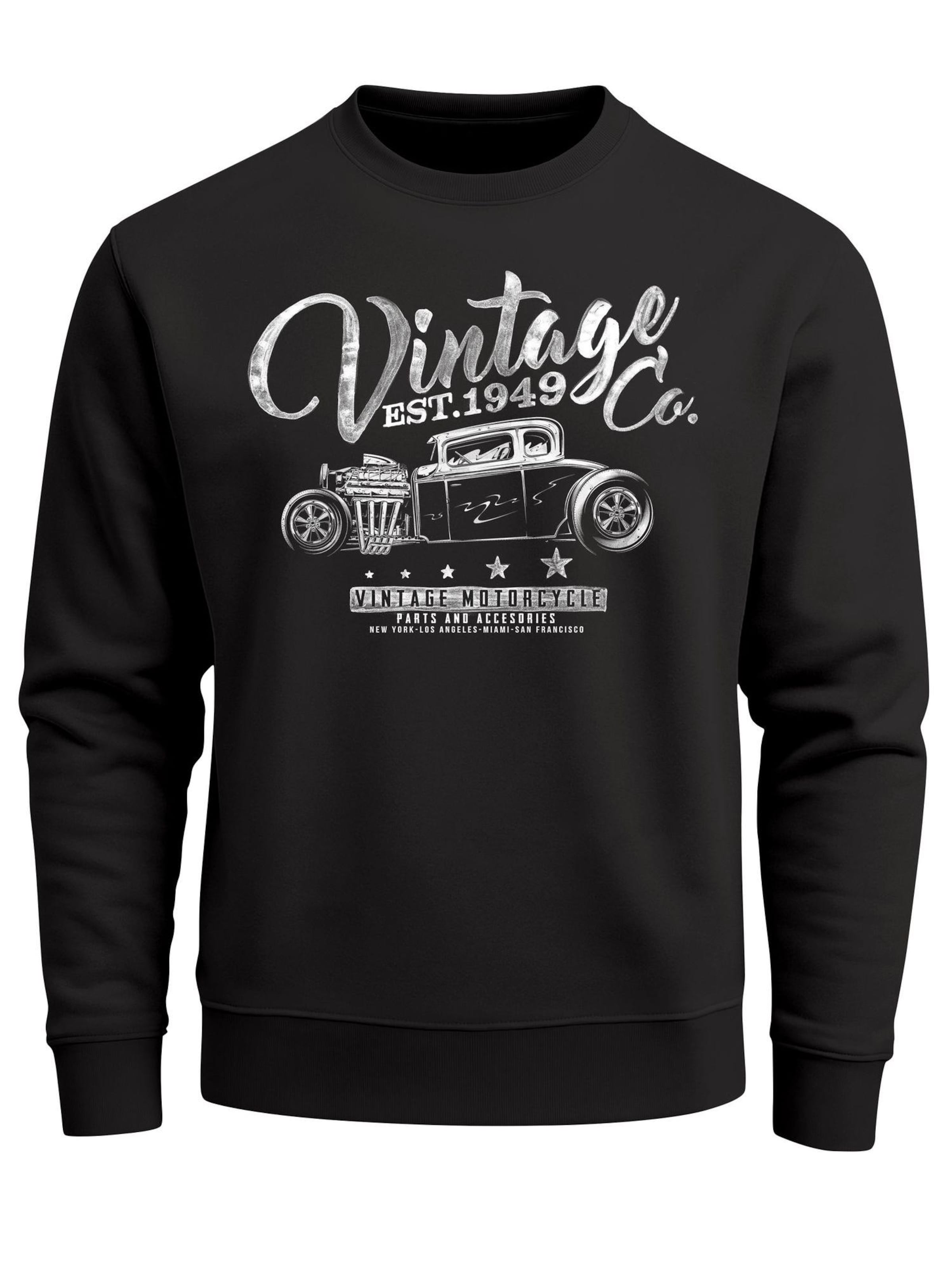 

Neverless Свитшот 'Vintage Car' в черном цвете