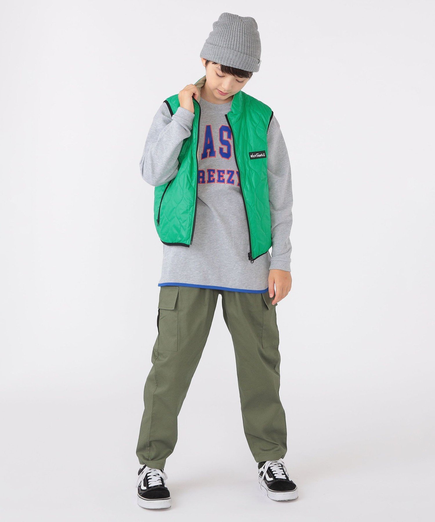 WILD THINGS: 130-170 см / Стеганый двусторонний жилет Ships Kids, green — фото 4