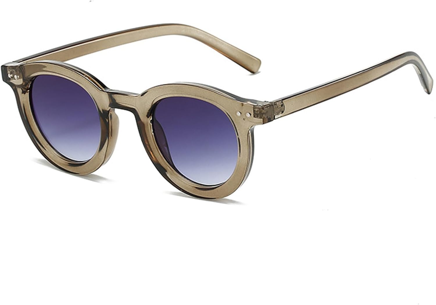 

Овальные солнцезащитные очки для женщин и мужчин - прозрачные линзы оранжевого градиента - защита от УФ-излучения UV400 - дизайн оправы в стиле панк с заклепками DSVIGF, Gray Gray