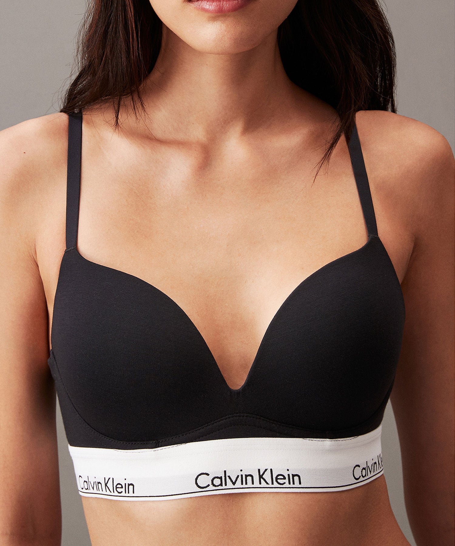 Бюстгальтер с глубоким вырезом и эффектом пуш-ап от Calvin Klein, нижнее белье Calvin Klein QF7623AD, Black