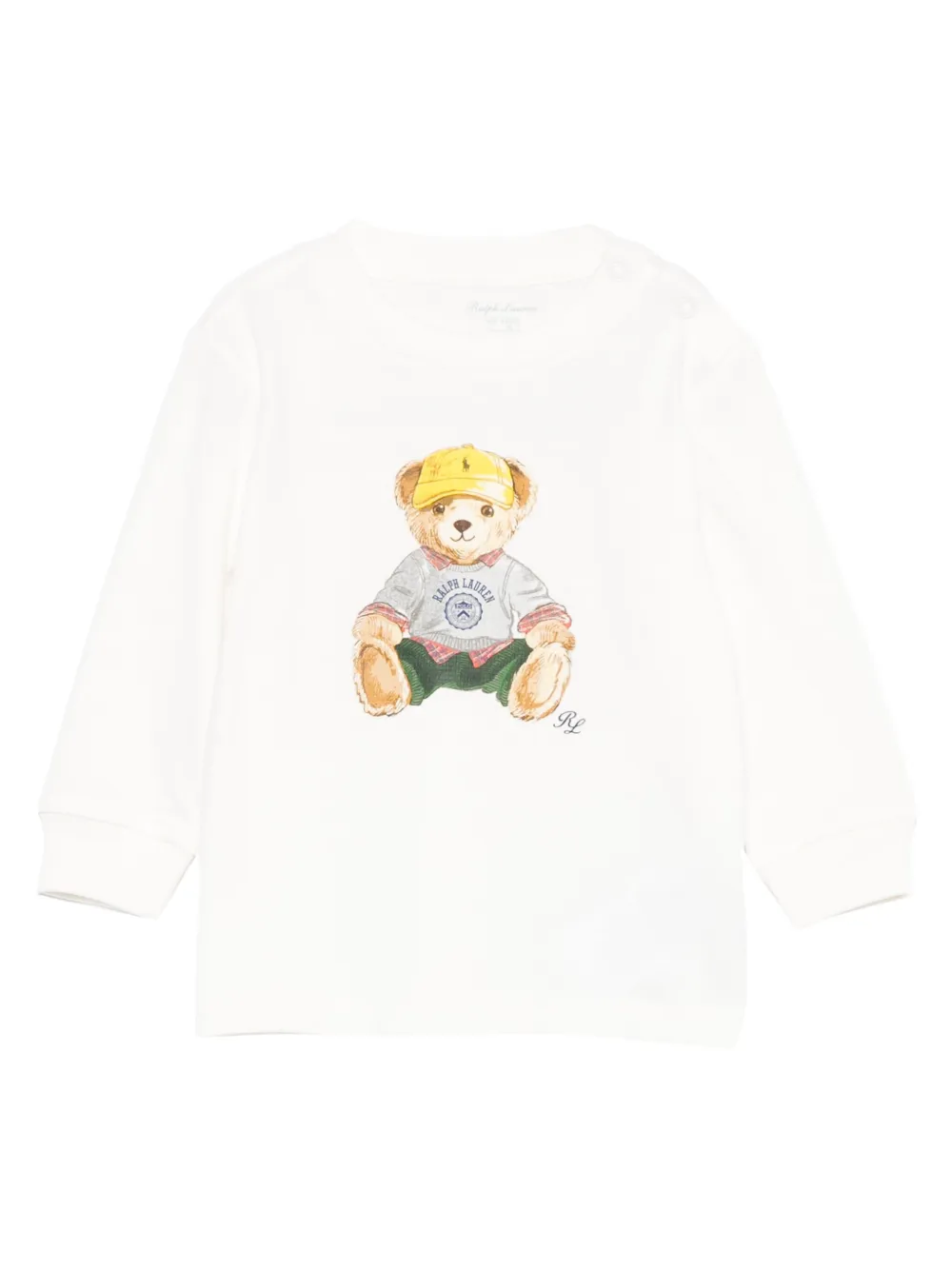 

Футболка с длинными рукавами и принтом медведя POLO RALPH LAUREN KIDS, белый