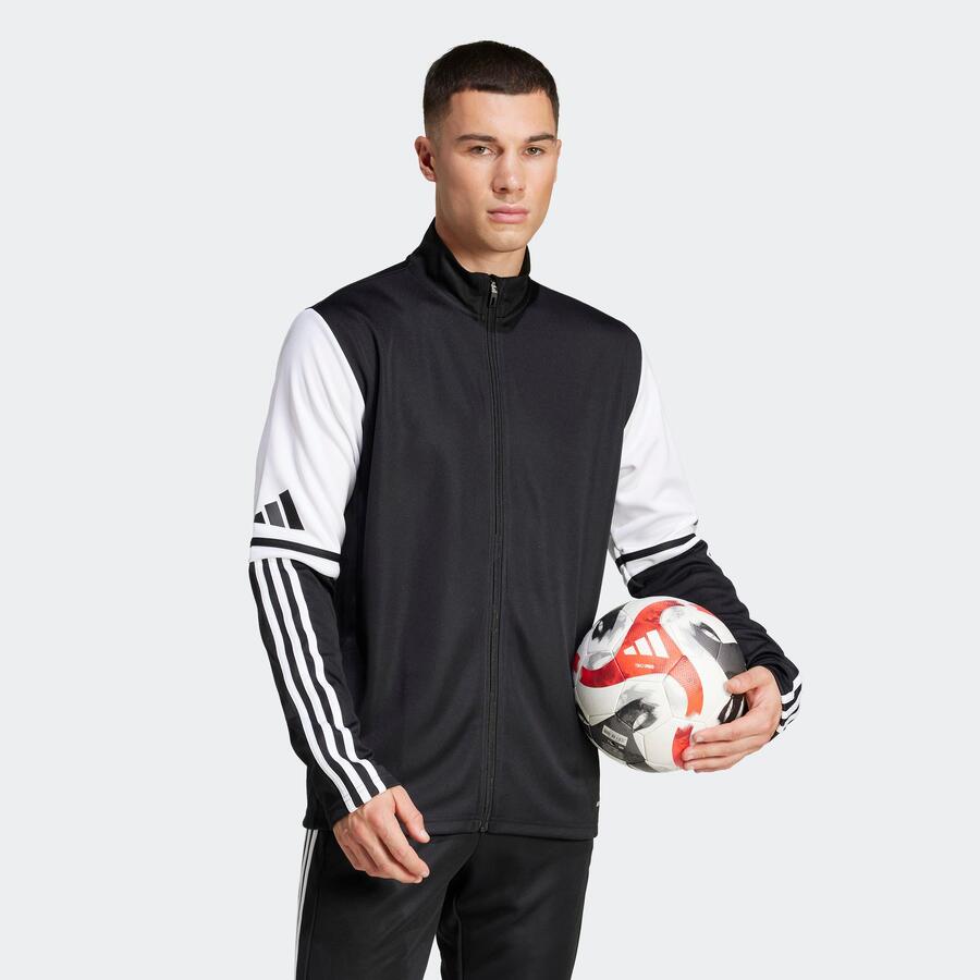 ADIDAS Женская/мужская футбольная тренировочная куртка Squadra 25, чёрно-белая — фото 3