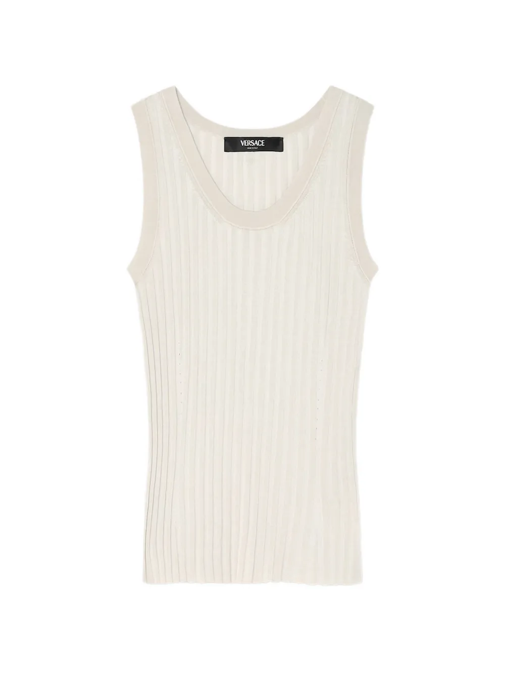 

Майка без рукавов в рубчик Versace, бежевый