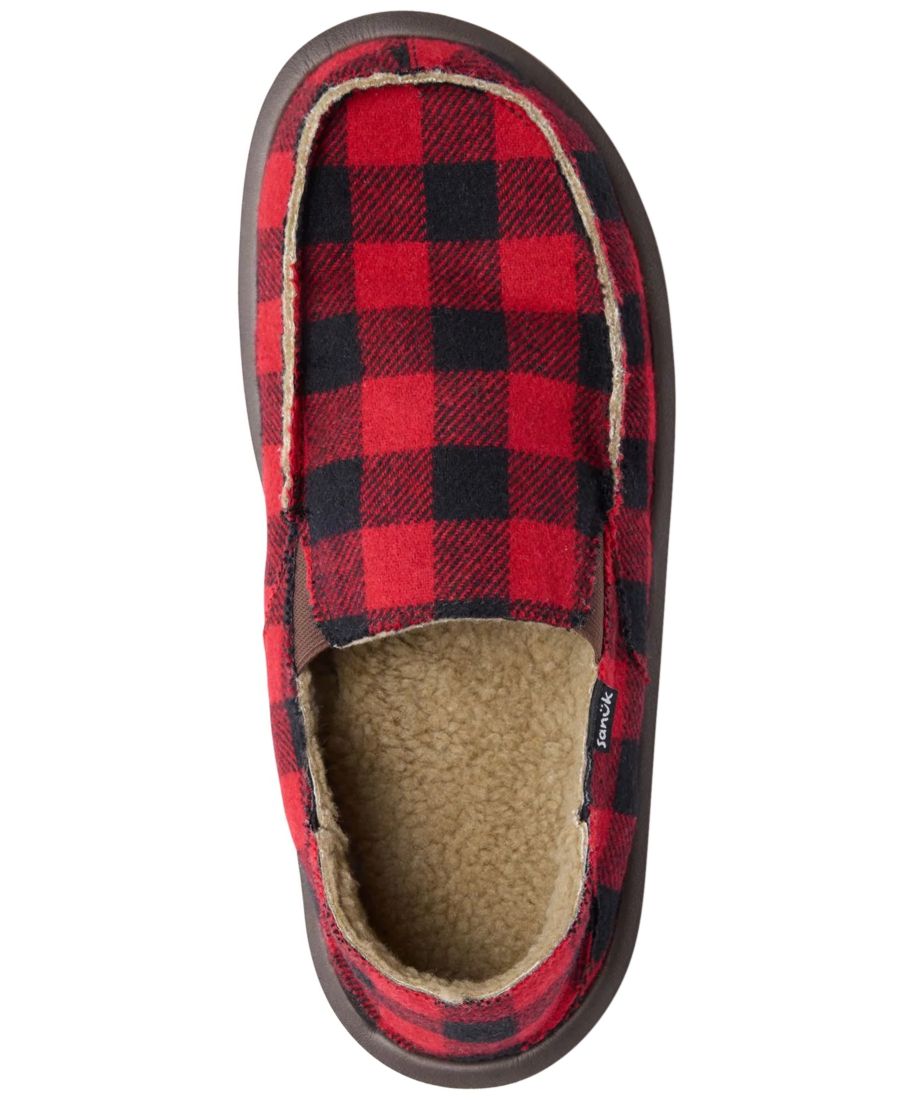 Мужские лоферы Donny Plaid Buffalo Chill без шнурков Sanuk, Red — фото 2