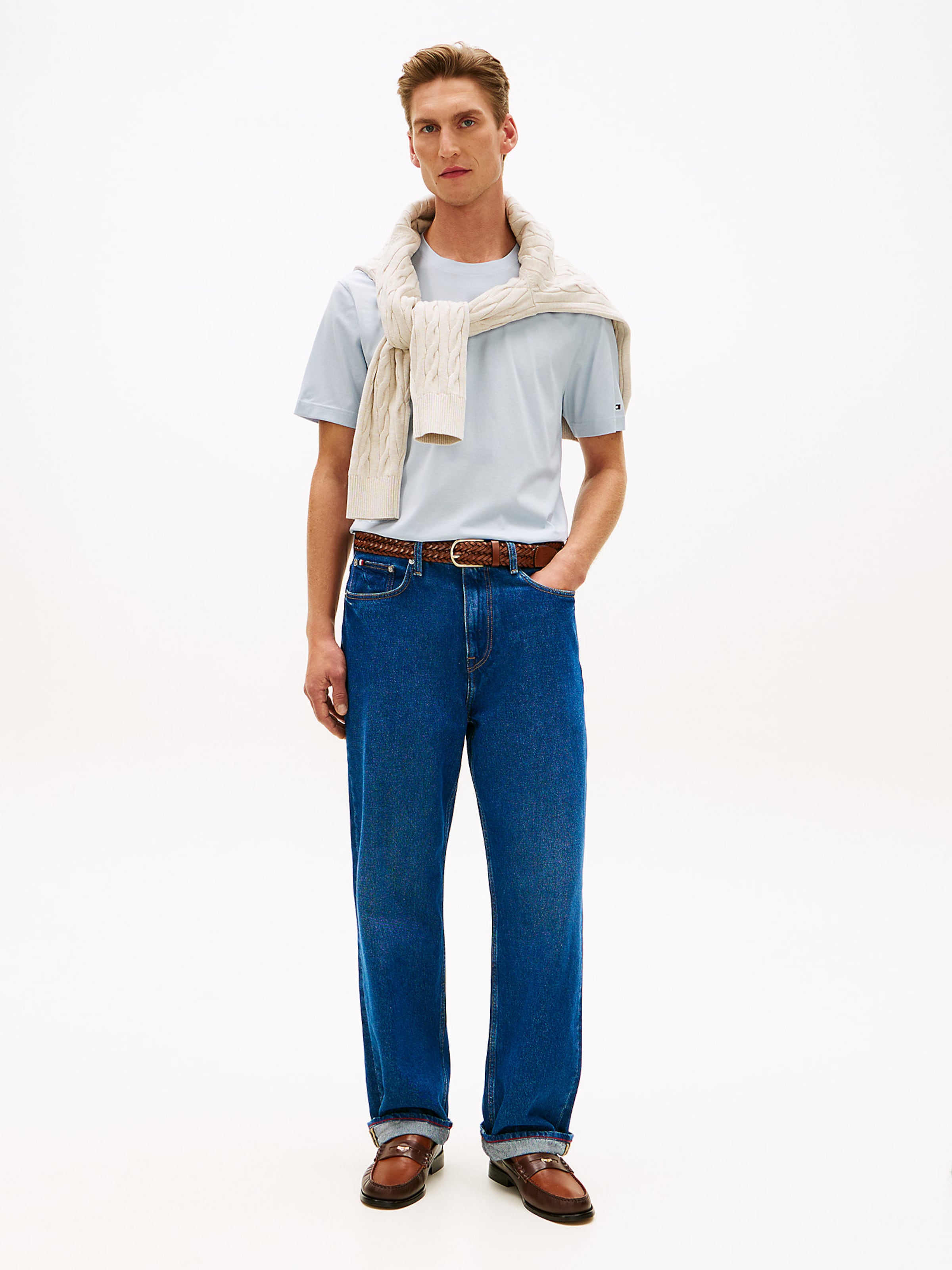 TOMMY HILFIGER Футболка в цвете Navy, Light Blue — фото 4
