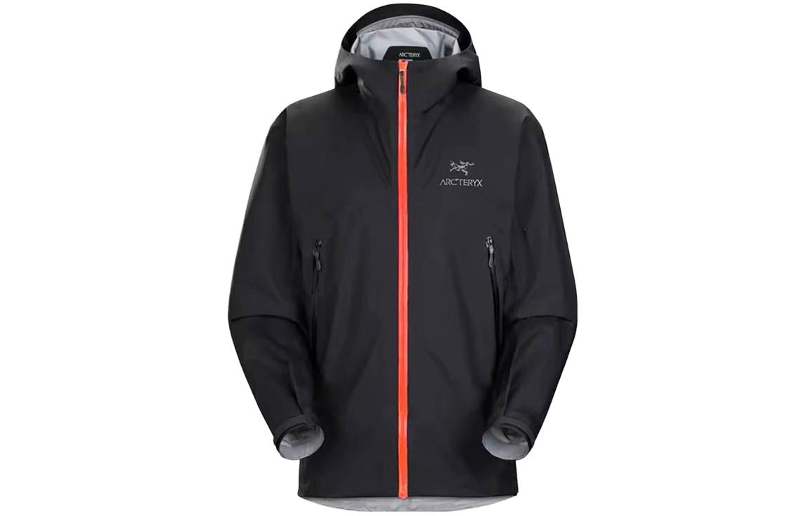 

Arcteryx Ветровка мужская для походов на открытом воздухе водонепроницаемая ветрозащитная дышащая, Black-Brick Red