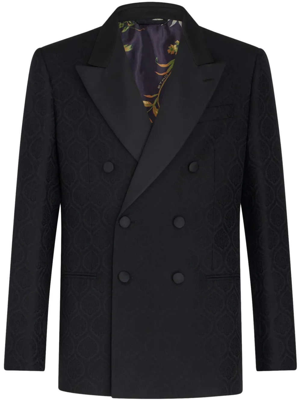 

Жаккардовый двубортный пиджак ETRO, черный