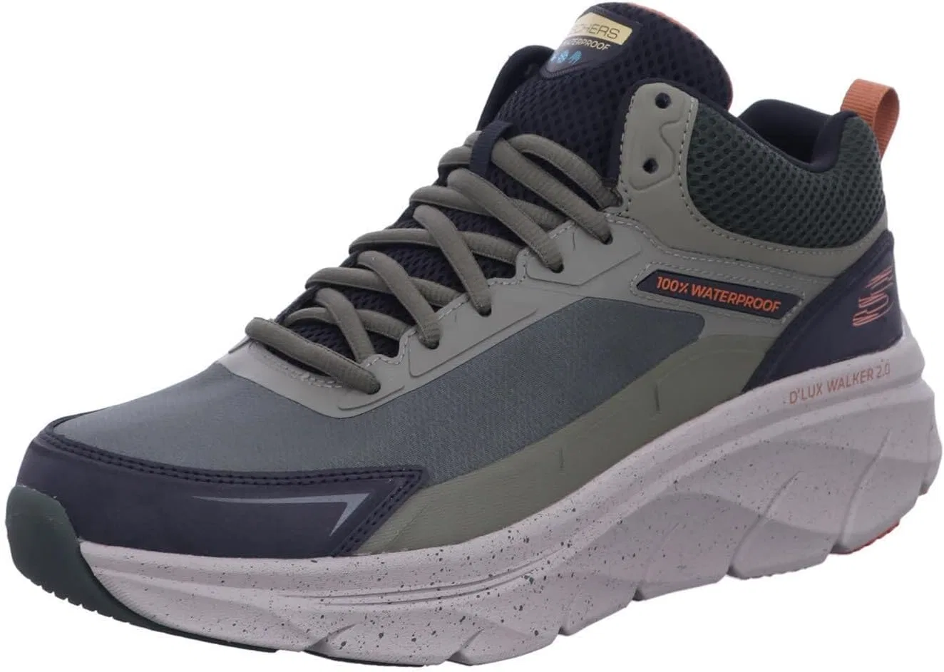 Мужские водонепроницаемые кроссовки Skechers D'lux Walker 2.0 Grailo, Olive Green
