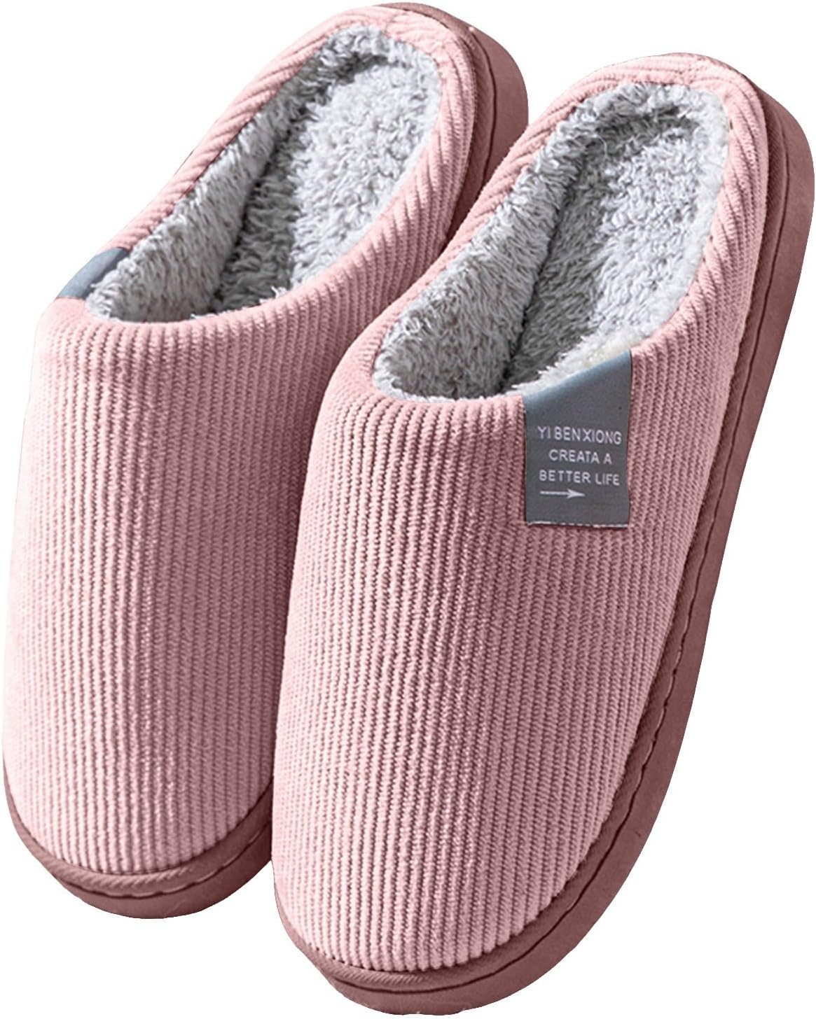 

Женские тапочки с эффектом памяти, комфортные, противоскользящие, пушистые, мягкие, с флисовой подкладкой, удобные, милые тапочки для дома для женщин и мужчин Generic, розовый