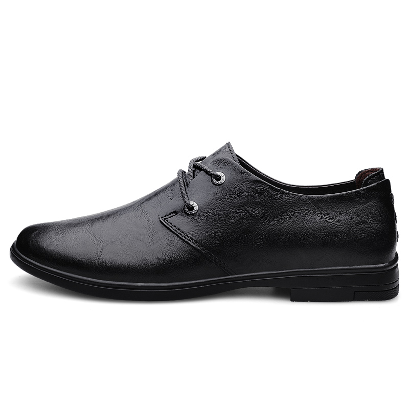 

Повседневные кожаные туфли мужские с низким верхом LAORENTOU, Black