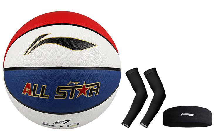 

LINING Баскетбольный мяч CBA All Star PU красный белый синий размер 7 тренировочный