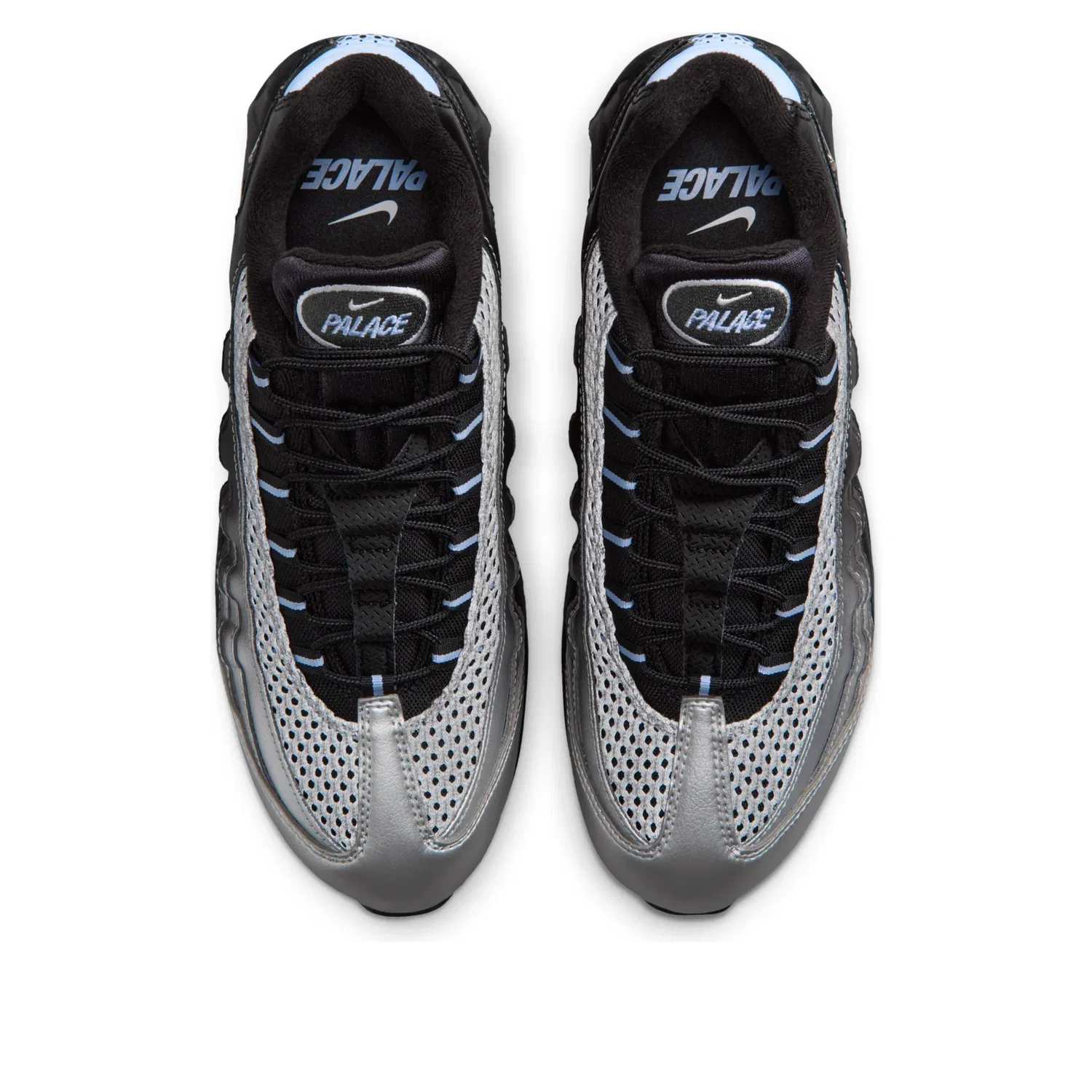 Кроссовки Nike x Palace Air Max 95 Big Bubble 'Metallic Silver Aluminum Black' IQ7708-095, серебро — фото 2